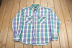 Vintage 1980s Mighty-Mac Plaid Flannel Button Up Shirt