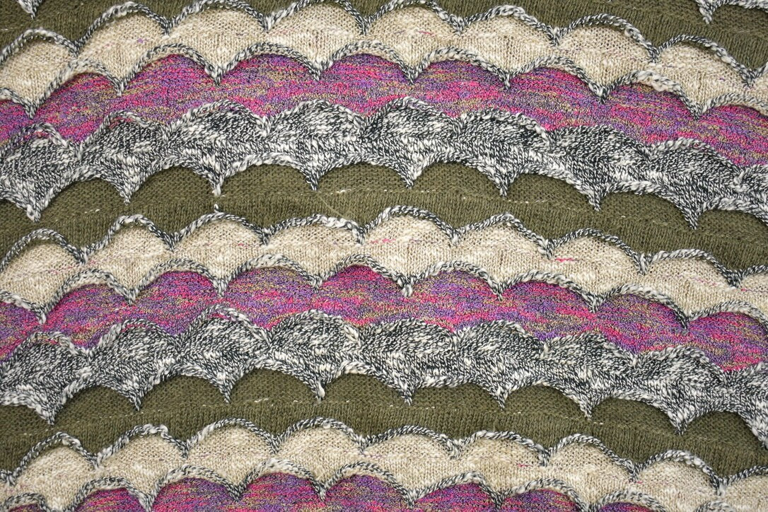 Vintage 1980s Mondo Di Marco 3D Knitted Cardigan Sweater