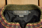 Vintage 1990s Icelandic Design Wool Knitted Cardigan Sweater