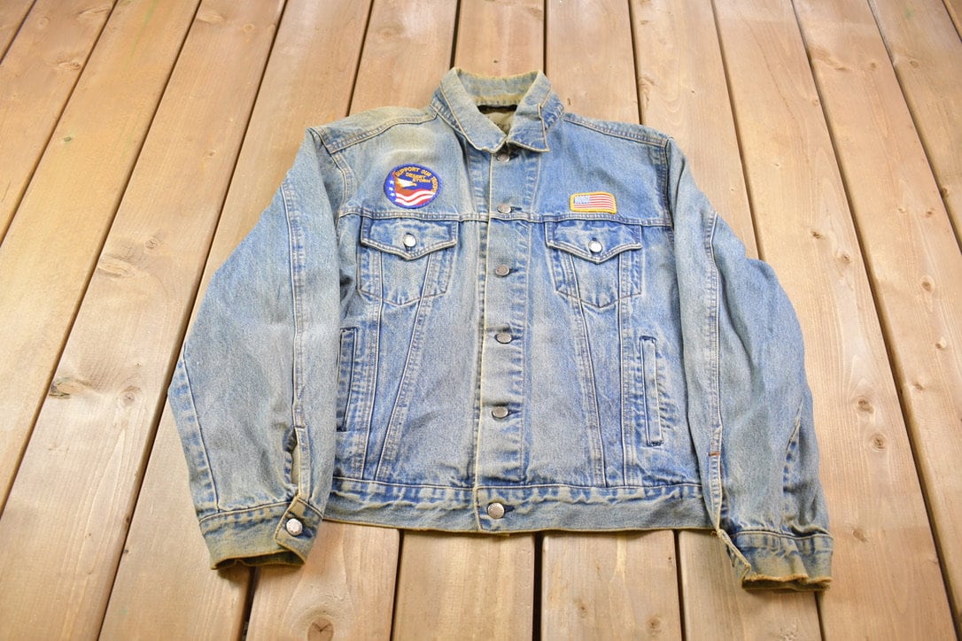 Vintage 1991 Expressions Acid Wash Denim Jean Jacket