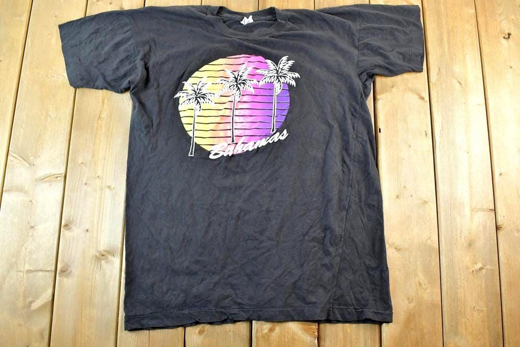 Vintage 1980s Bahamas Neon Palm Trees Single Stitch T-Shirt