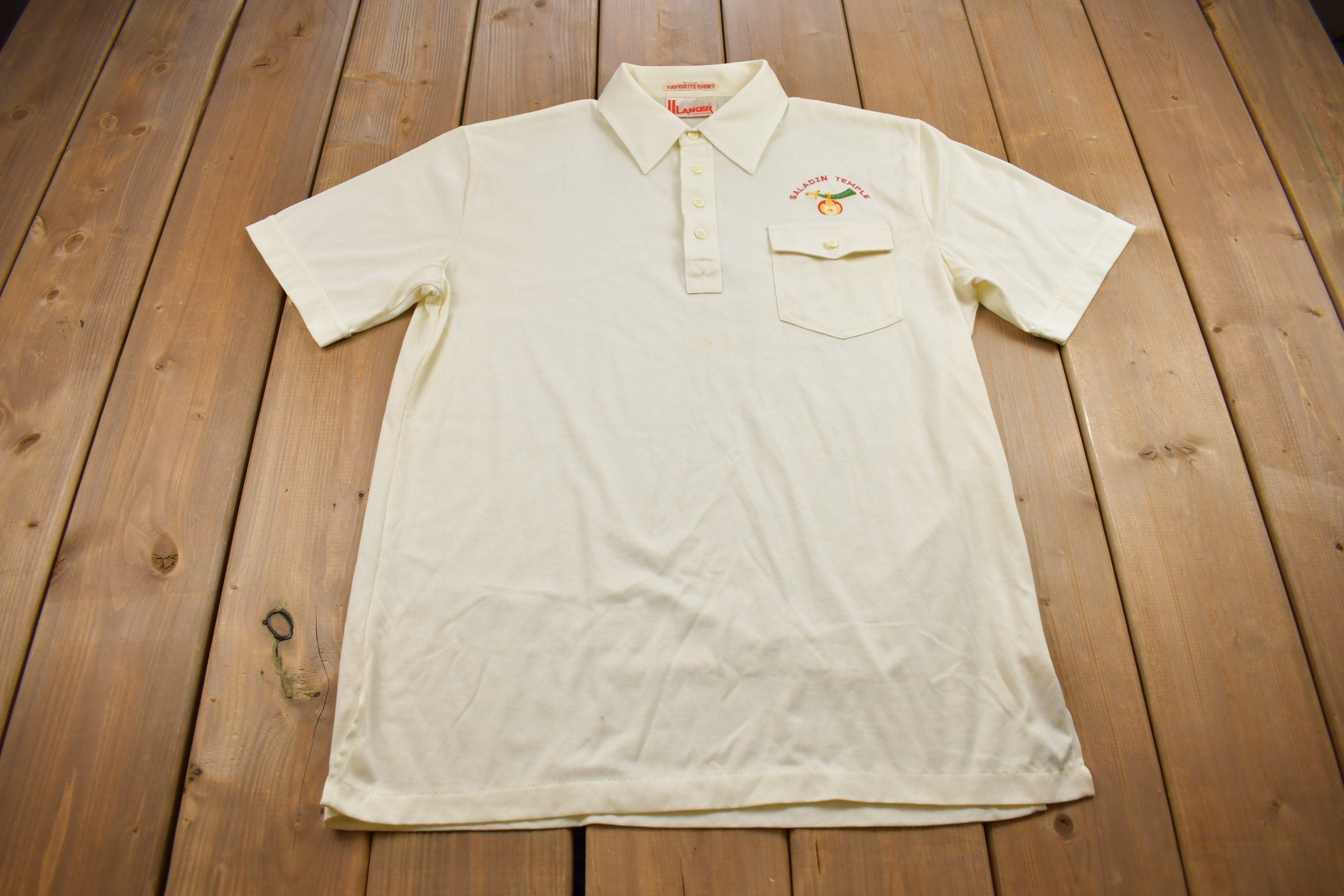 Vintage 1990s Saladin Temple Collared T Shirt