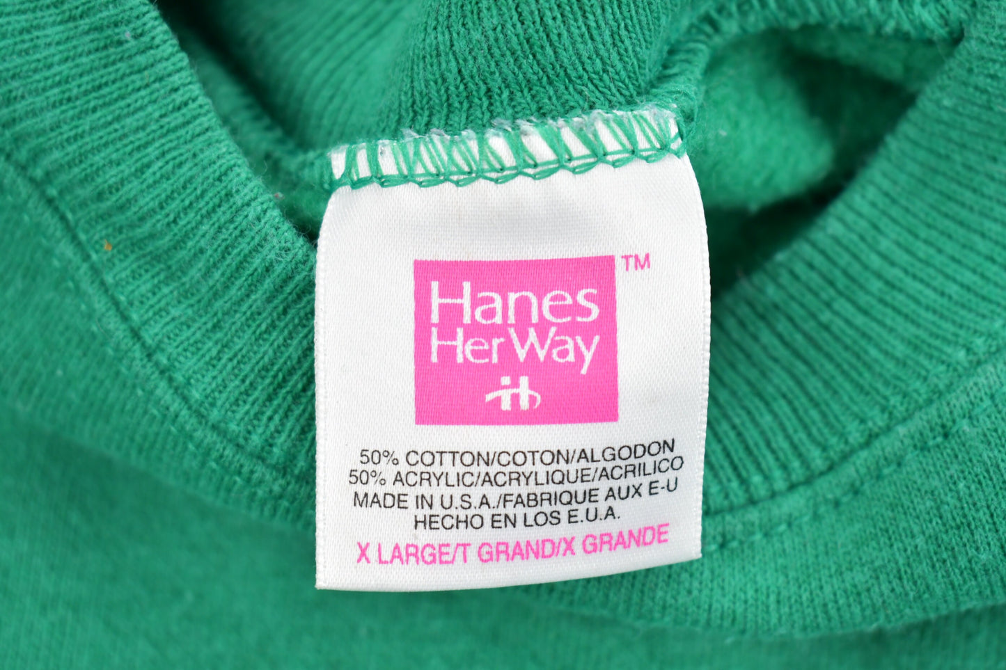 Vintage 1980s Hanes Her Way Green Raglan Crewneck Sweatshirt / 80s Crewneck / Vintage Blank / Essential / Made in USA / 80s Blank