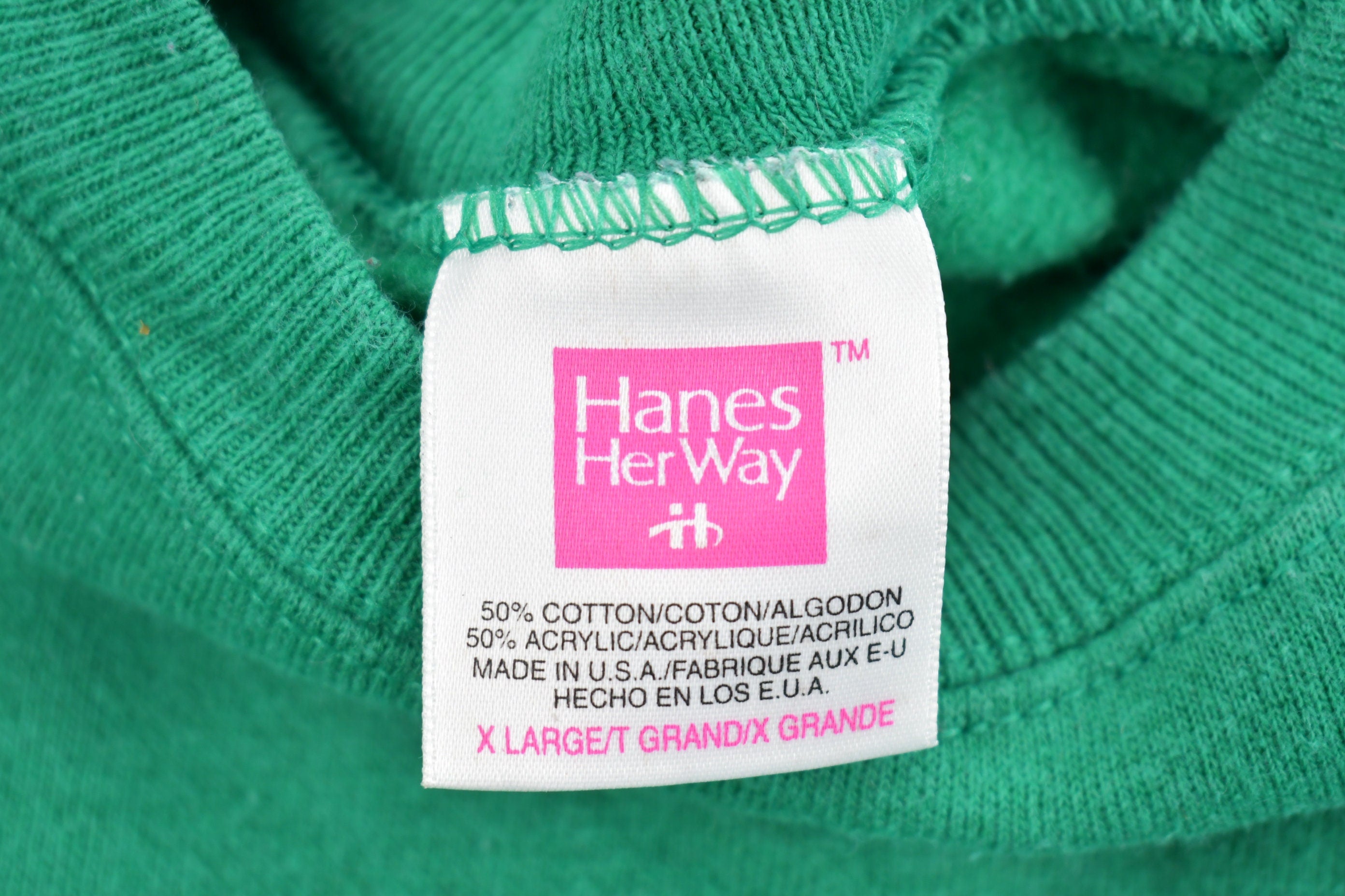 Vintage 1980s Hanes Her Way Green Raglan Crewneck Sweatshirt