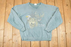 Vintage 1990s Branson Missouri Wolf Hawk And Deer Graphic Print Crewneck Sweatshirt Men's L /