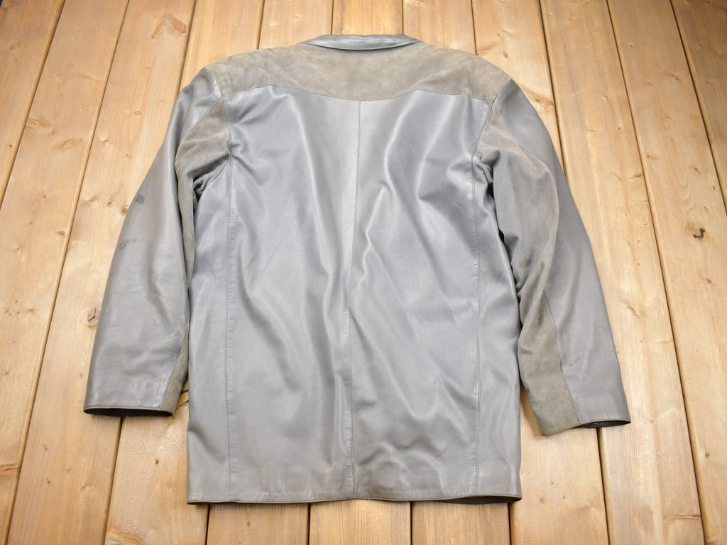 Vintage 1990s Claude Montana Ideal Cuir Leather Blazer Jacket