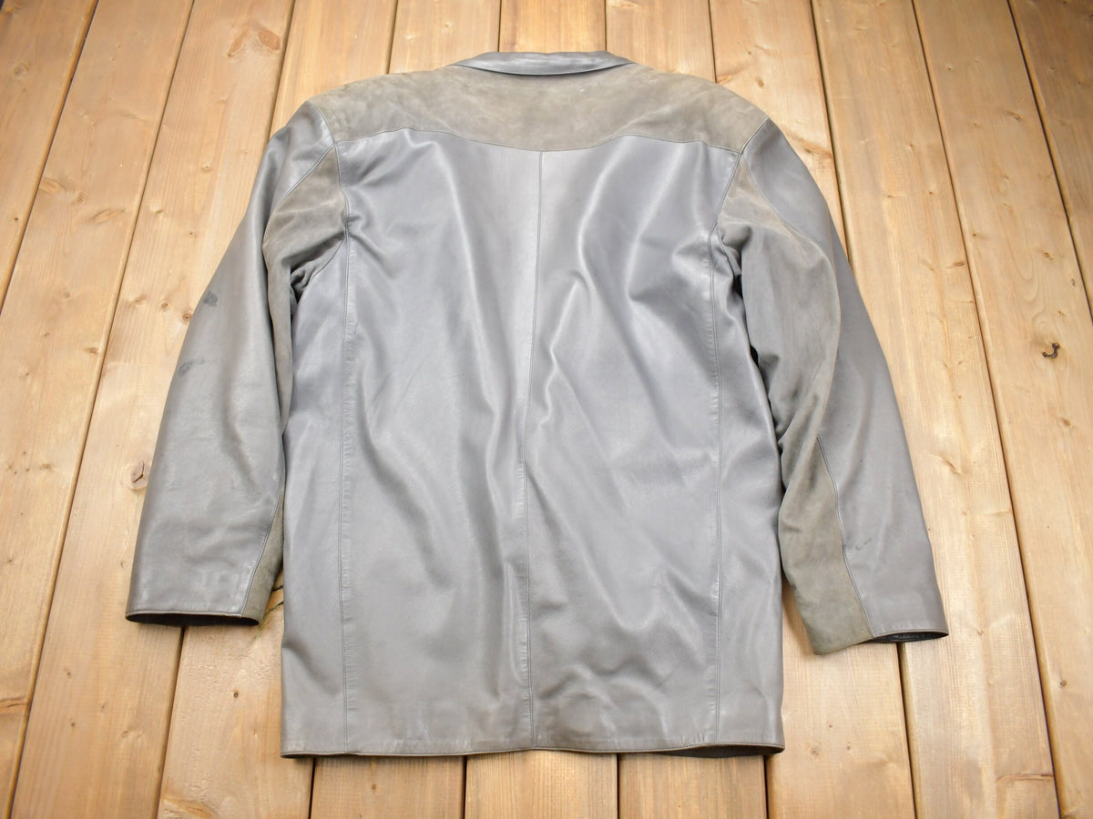 Vintage 1990s Claude Montana Ideal Cuir Leather Blazer Jacket