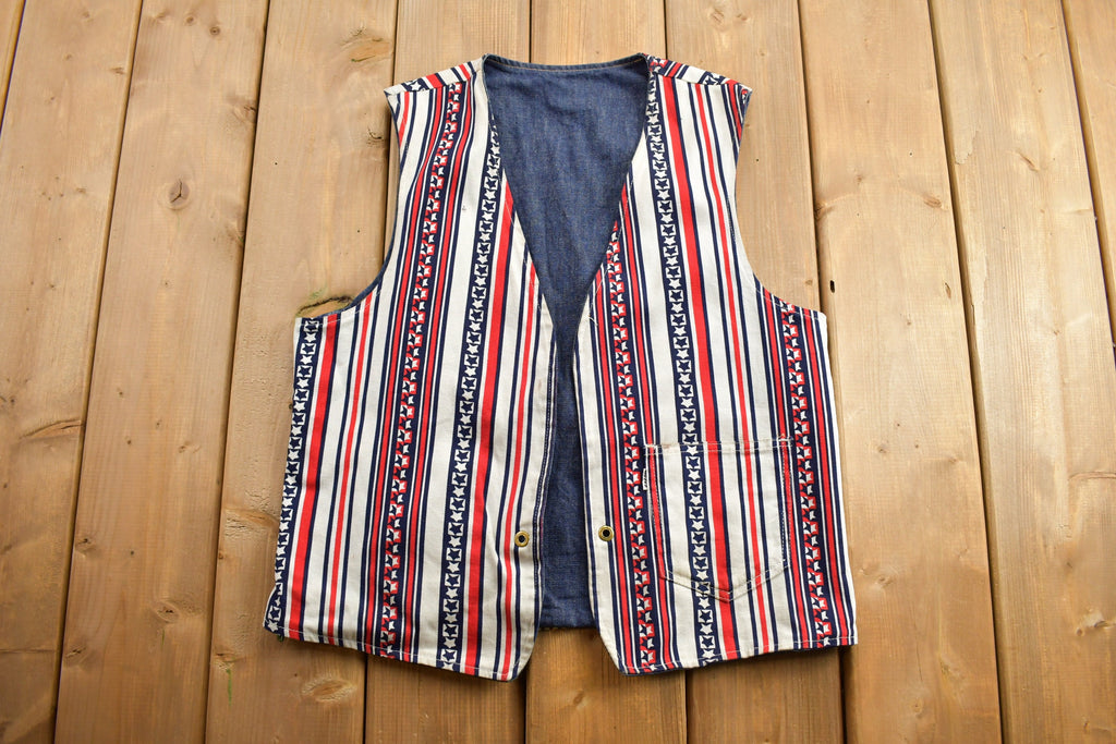 Vintage 1970s Big E Levis Reversible Denim Jean Jacket Vest