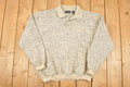 Vintage 1990s Safe Harbor Sportswear Quarter Button Knit Crewneck Sweater Men's L