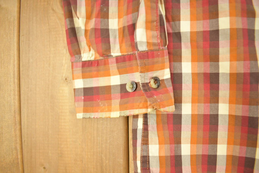 Vintage Pendleton Plaid Button Up Dress Shirt