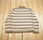 Vintage 1990s Sag Harbour Turtle Neck Striped Sweatshirt