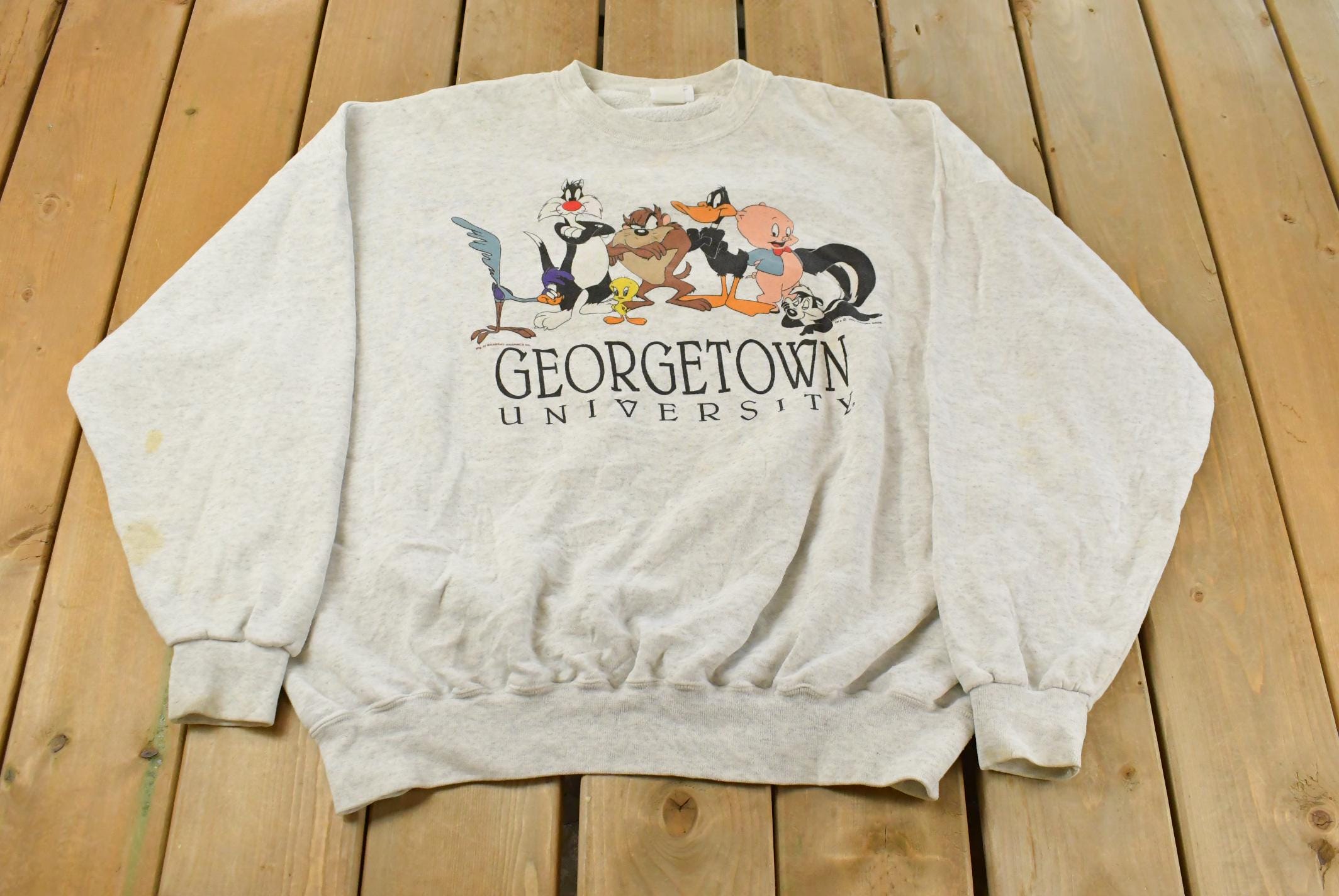 Vintage 1990s Georgetown Hoyas Looney Tunes Collegiate Crewneck Sweatshirt Men's 2XL