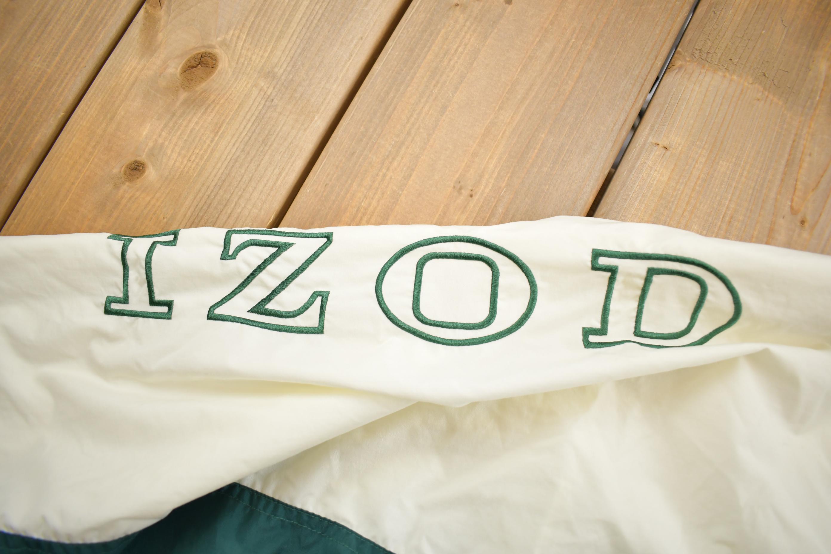 Vintage 1990s Izod Embroidered Logo Full Zip Color Block Windbreaker