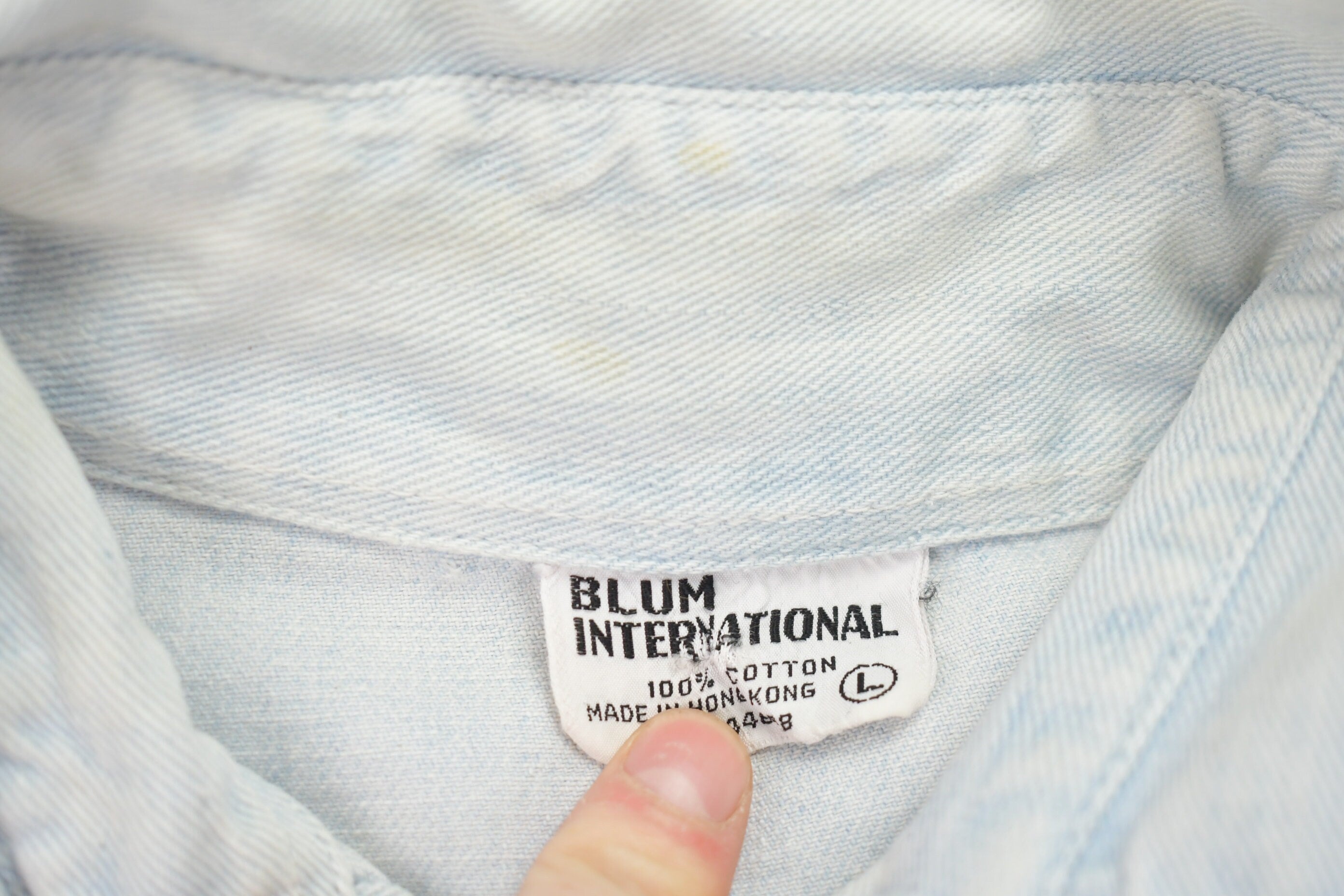 Vintage 1980s Blum international Butterfly Embroidered Denim Jean Jacket