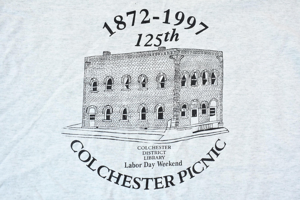 Vintage 1997 Labor Day Weekend Colchester District Public Library 125th Anniversary Picnic Single Stitch Graphic T-Shirt