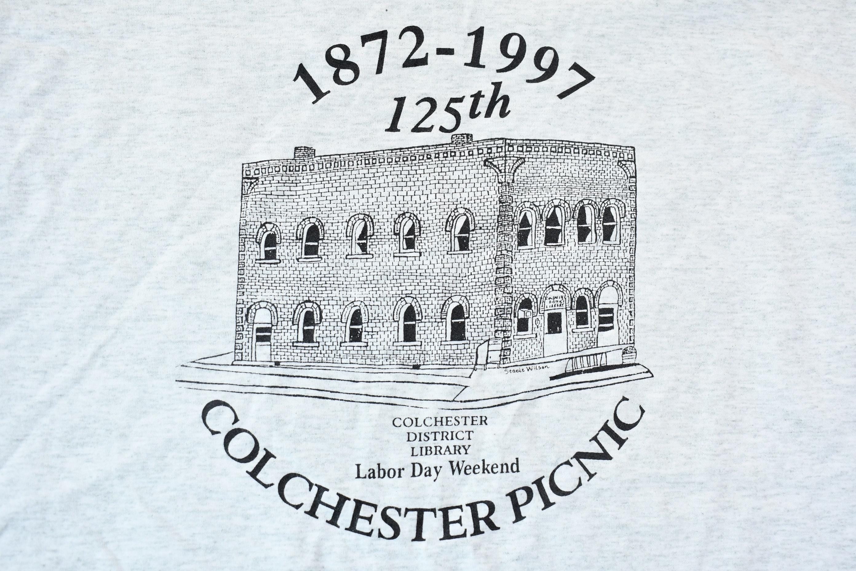 Vintage 1997 Labor Day Weekend Colchester District Public Library 125th Anniversary Picnic Single Stitch Graphic T-Shirt