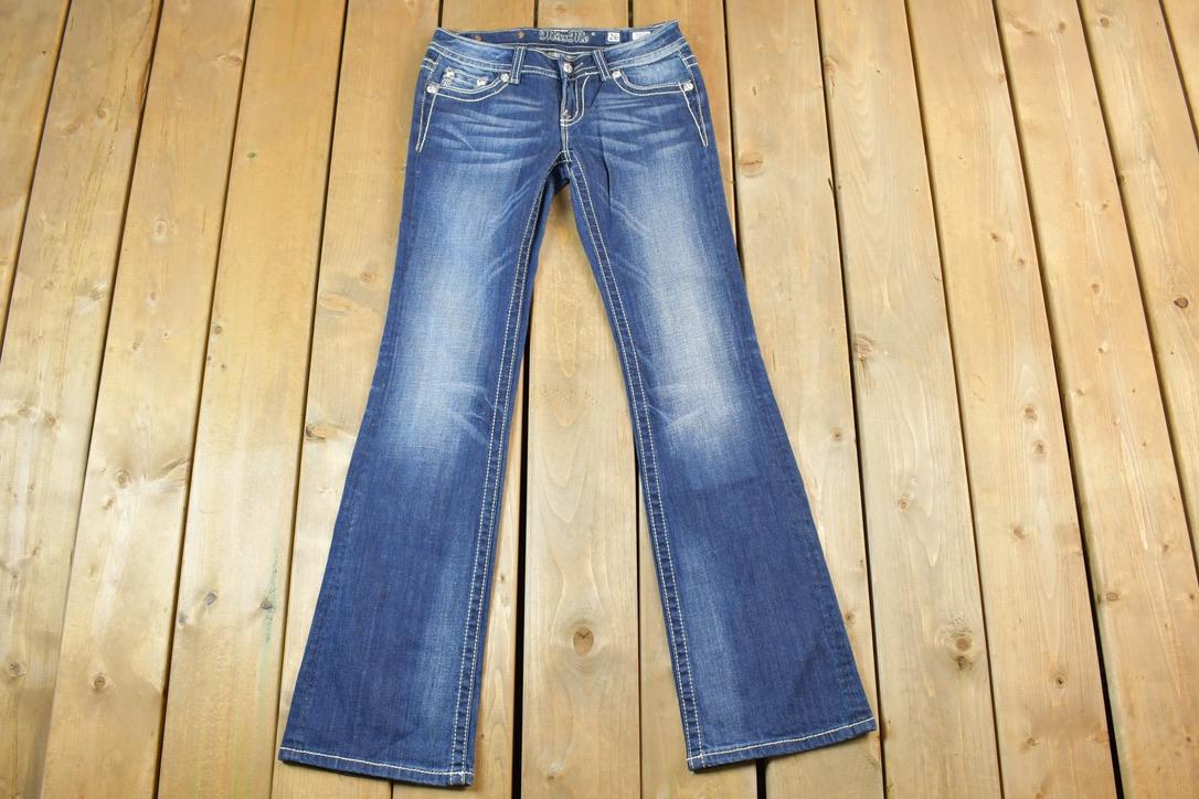 Vintage Y2K Miss Me Bedazzled Low Rise Jeans Size 26x31