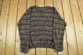 Vintage 1990s Consensus Knit Abstract Pattern Crewneck Sweater Men's Medium