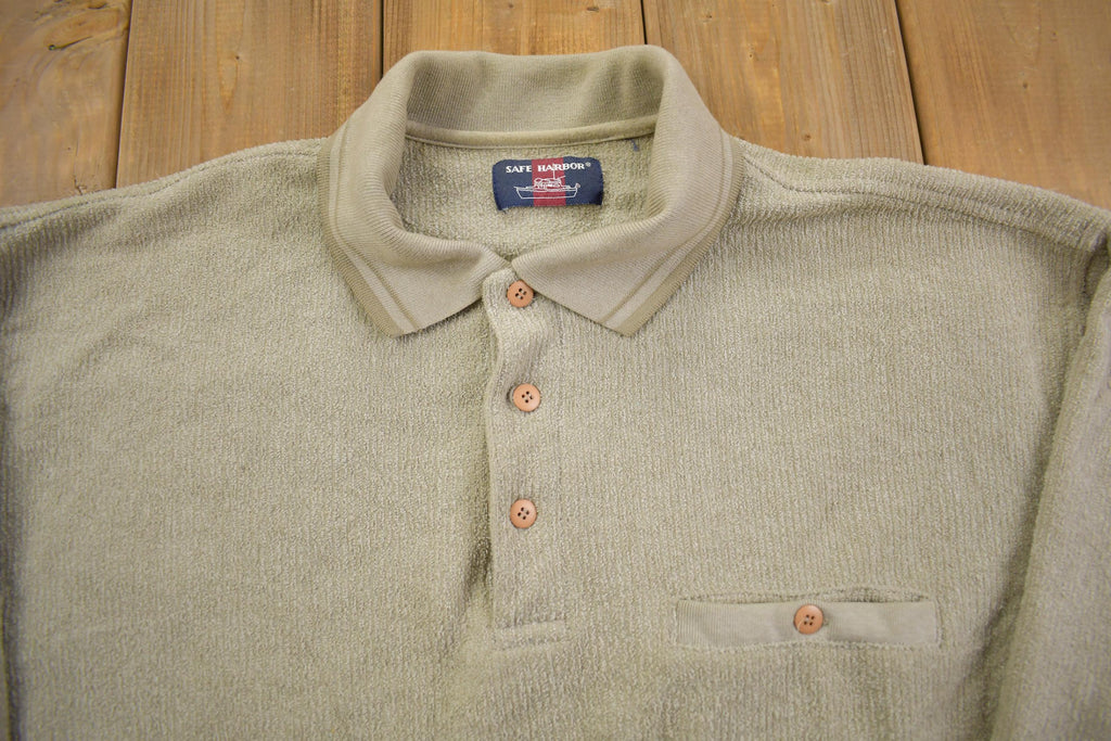 Vintage 1990s Safe Harbor Knitted Rugby Sweatshirt- Large