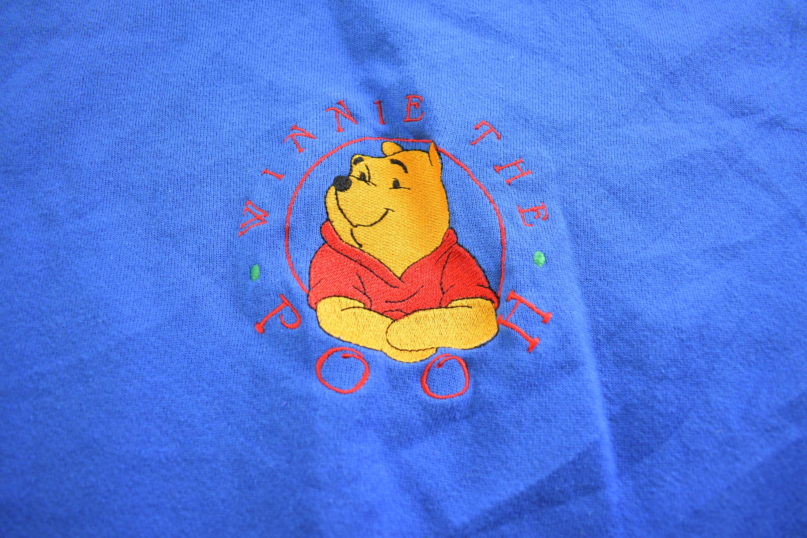 Vintage 1990s Winnie The Pooh Embroidered Disney Crewneck Made In USA