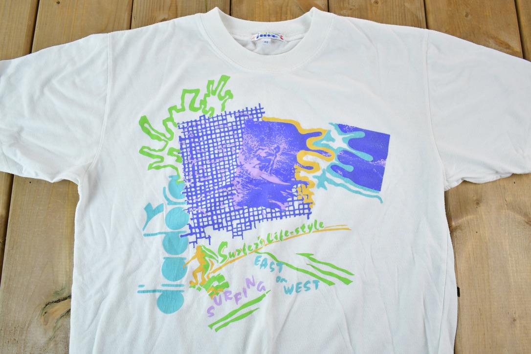 Vintage 1990s Diadora Graphic Soccer T-Shirt