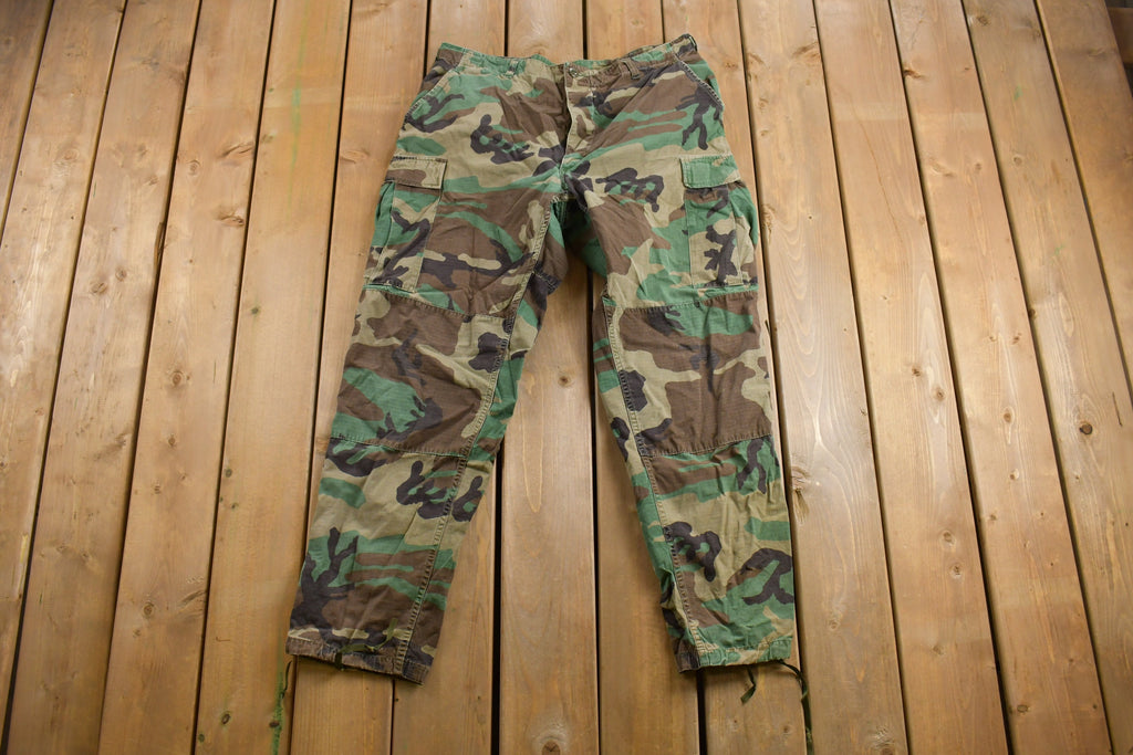 Vintage 1990s Army Woodland Camouflage Cargo Pants Size 35 - 39 x 31