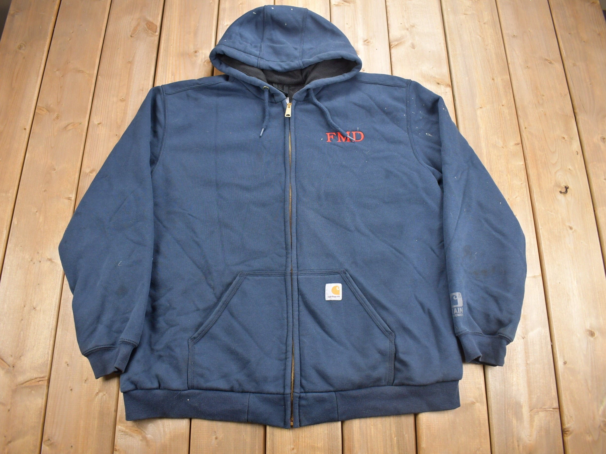 Vintage 1990s Carhartt Thermal Lined Heavy Weight Zip Up Hoodie