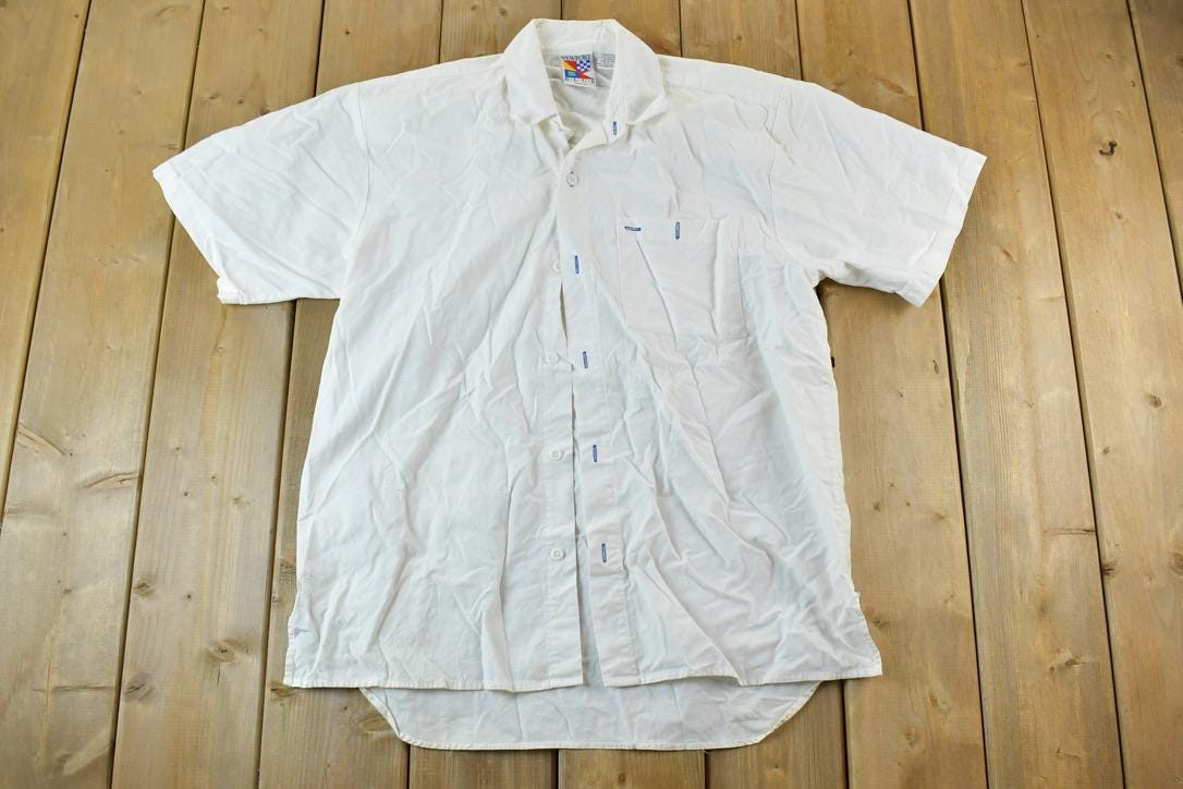 Vintage 1990s Newport Blue Button Up Boating Shirt