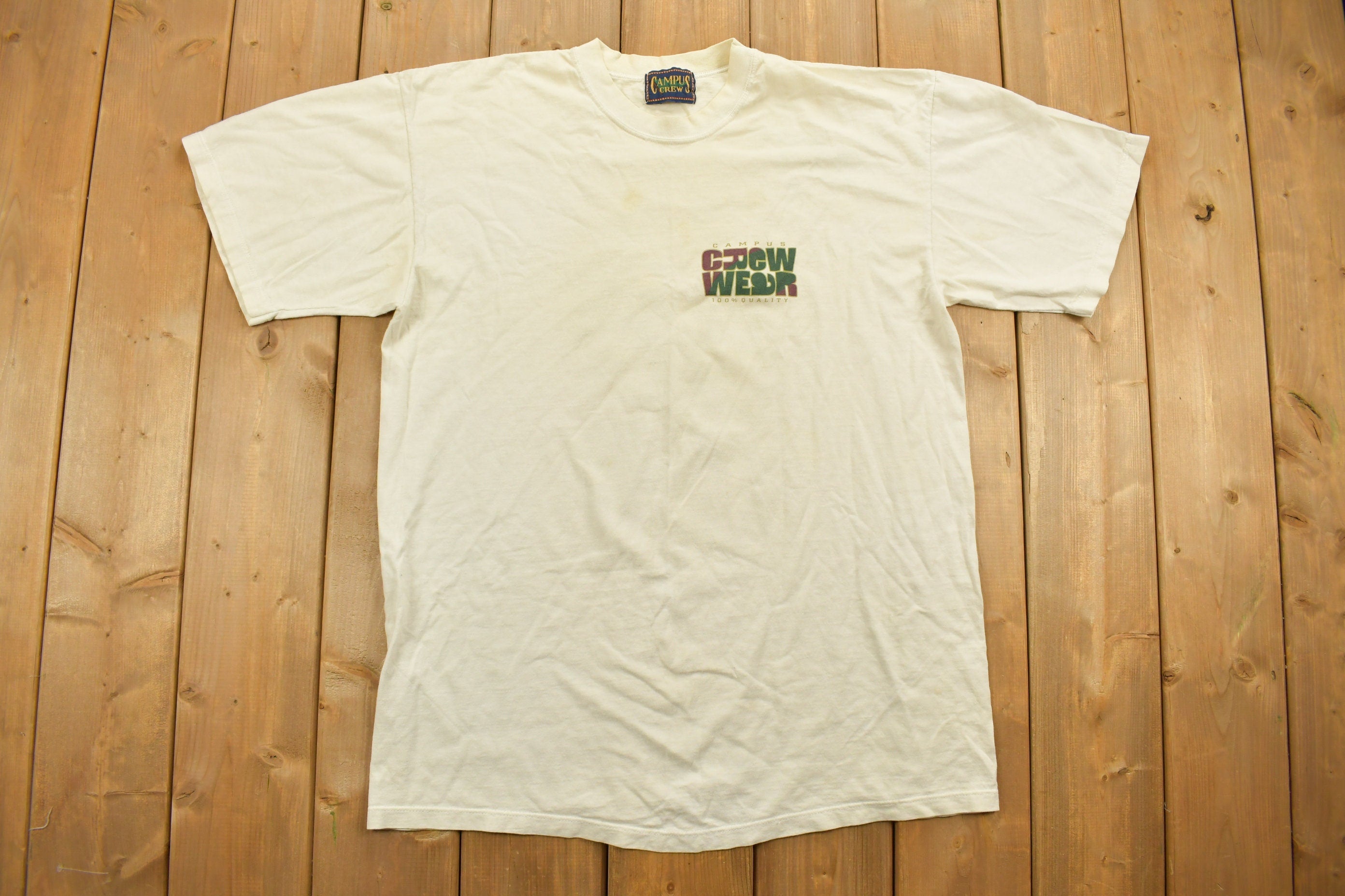 Vintage 1990s Campus Crew Wear University Collegiate T-Shirt