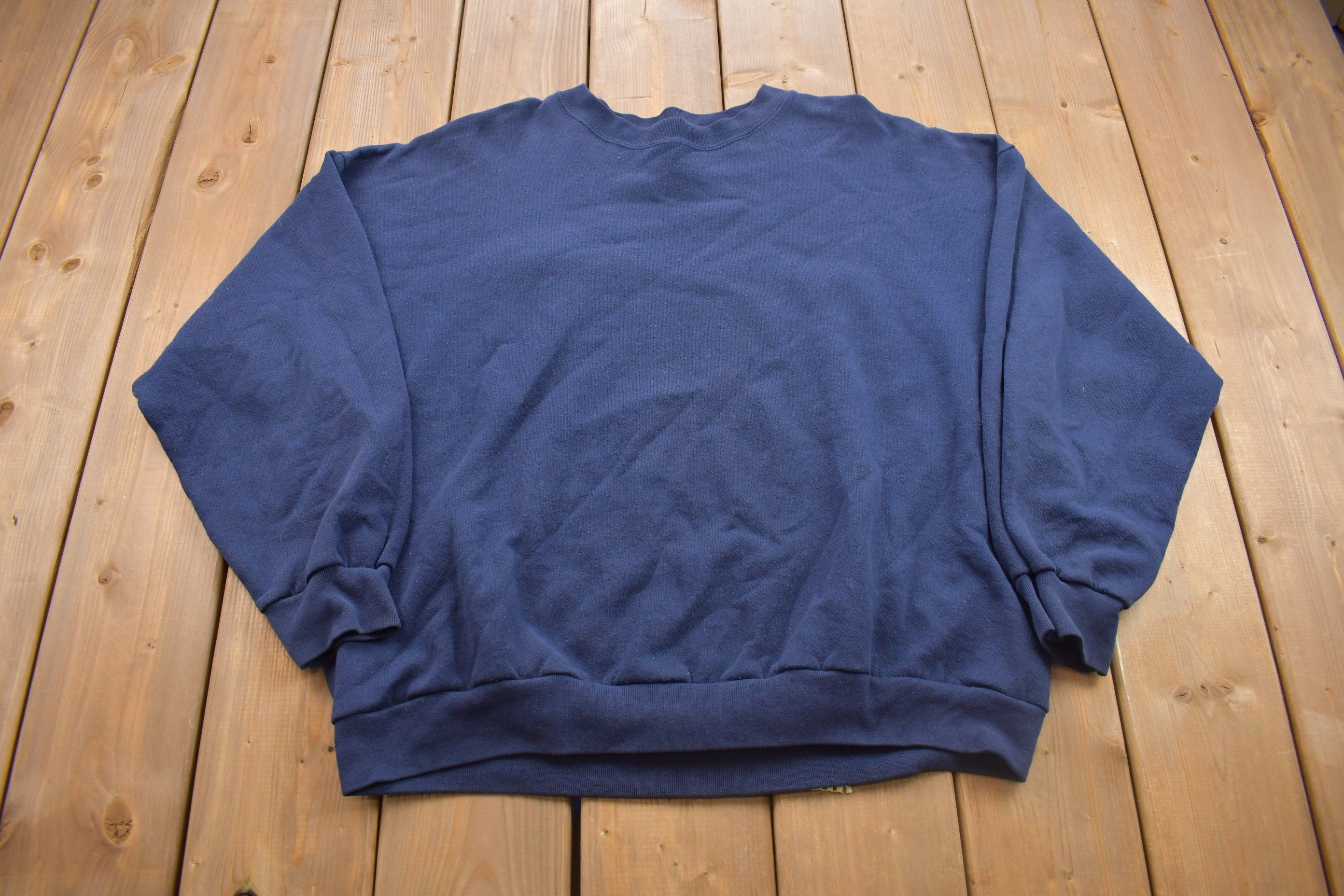 Vintage 1990s Tultex Blank Blue Crewneck Sweatshirt