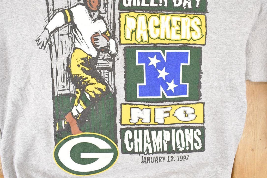 Vintage 1997 Starter Green Bay Packers NFC Championships NFL Crewneck Sweatshirt Mens L