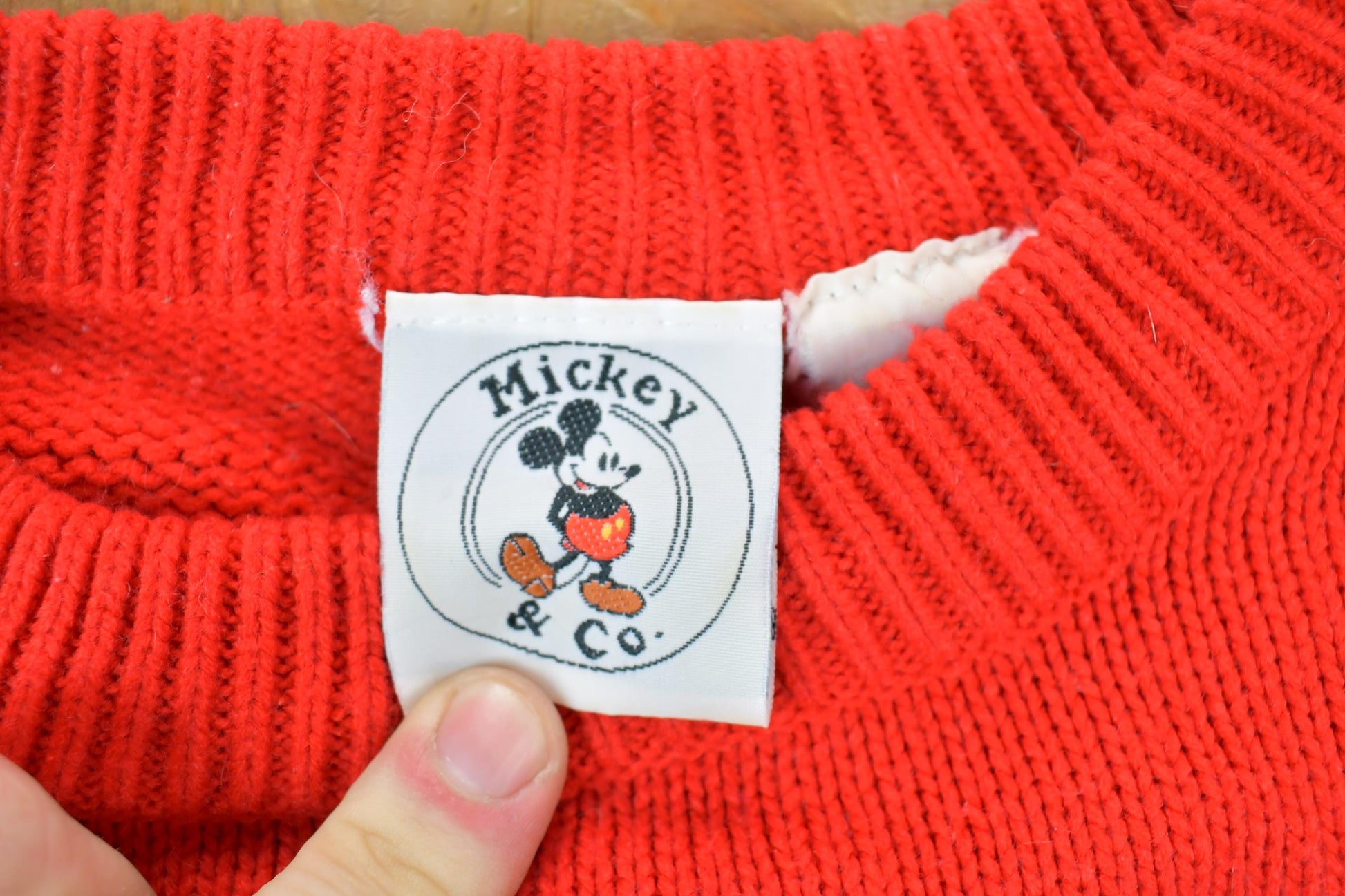 Vintage 1980s Mickey Mouse Disney Knit Crewneck / Vintage Sweatshirt / Vintage Disney / Mickey / Embroidered / Made In USA