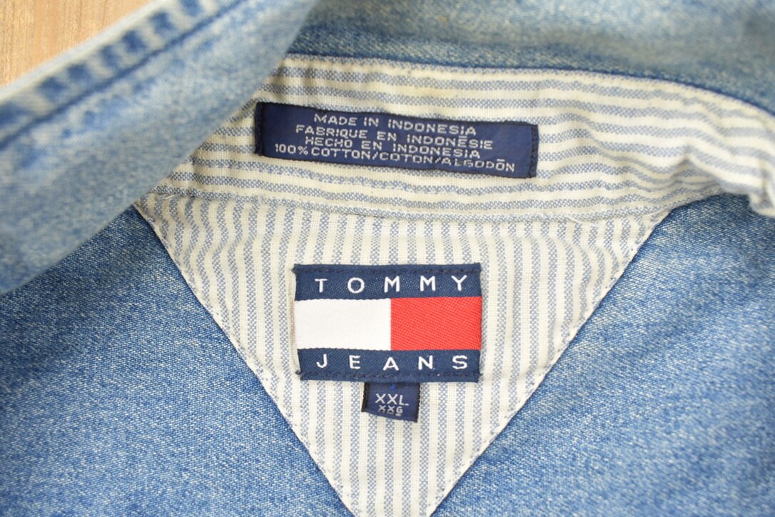 Vintage 1990s Tommy Hilfiger Button Up Denim Shirt