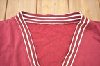 Vintage 1960s Blank Cardigan Sweater  Vintage Cardigan  Button Up  True Vintage  Burgundy  Made In USA
