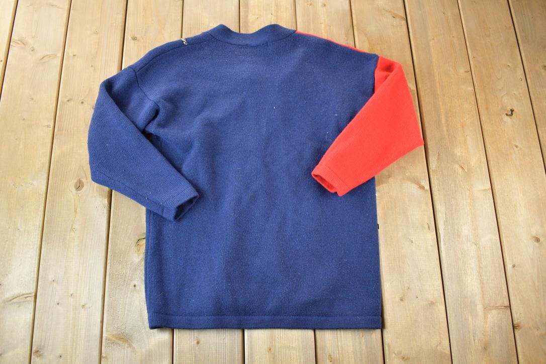 Vintage 1990s Cive Knit Abstract Pattern Cardigan Sweater