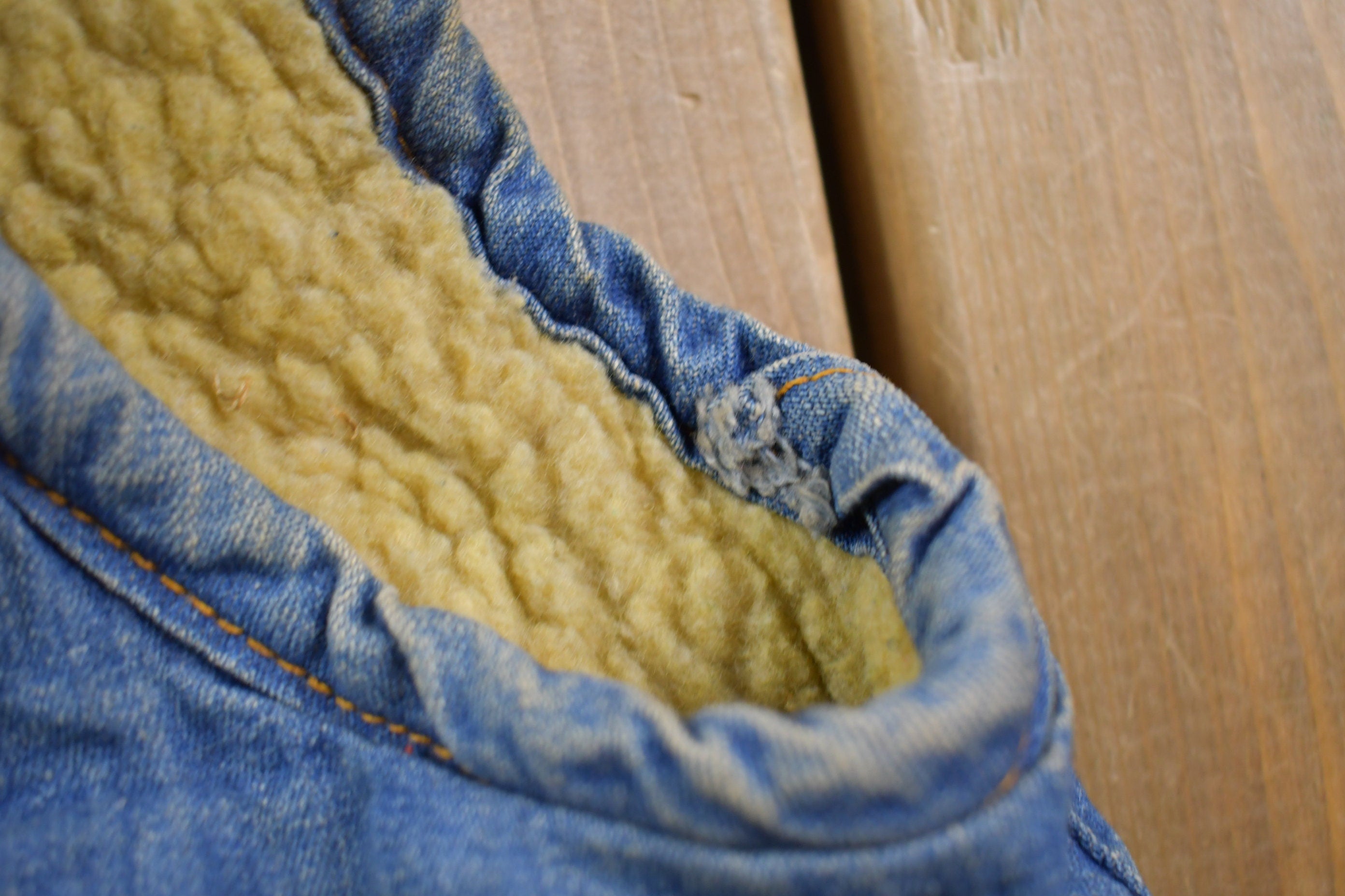 Vintage 1990s Denim Jean Sherpa Lined Vest