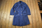 Vintage 1980s 100% Wool Double Breasted Military Overcoat