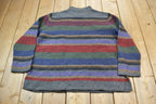Vintage 1990s Lauren Ralph Lauren Striped Knit Women's Sweater / Vintage Ralph Lauren / Lambswool