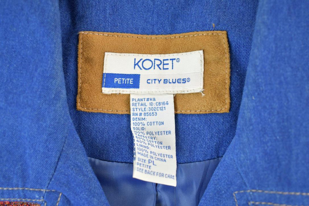 Vintage 1990s Koret City Blues Patchwork Button Up Sweater Jacket / 1990s Button Up / Vintage Flannel / Basic Button Up
