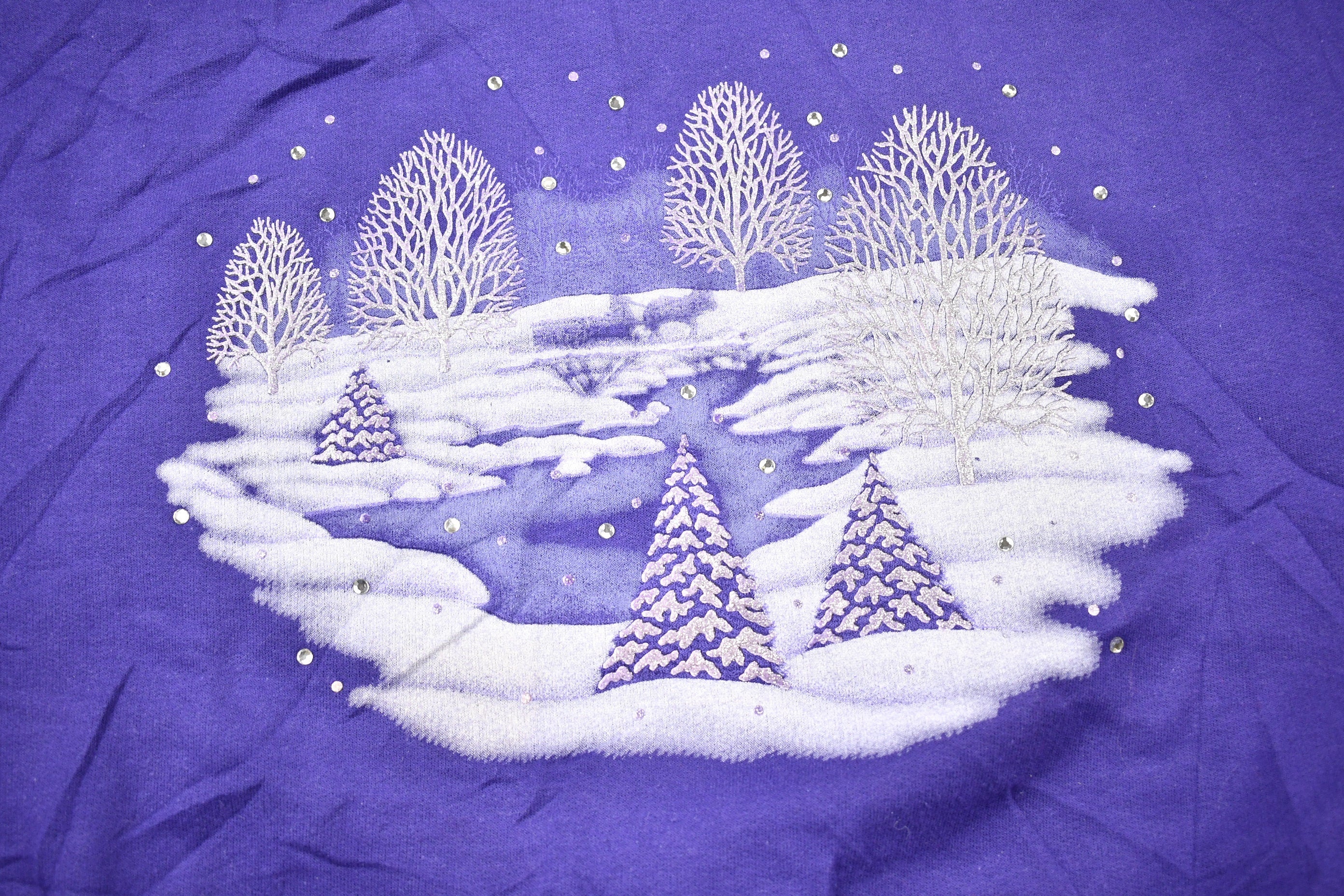 Vintage 1990s Cute Winter Theme Double Neck Crewneck