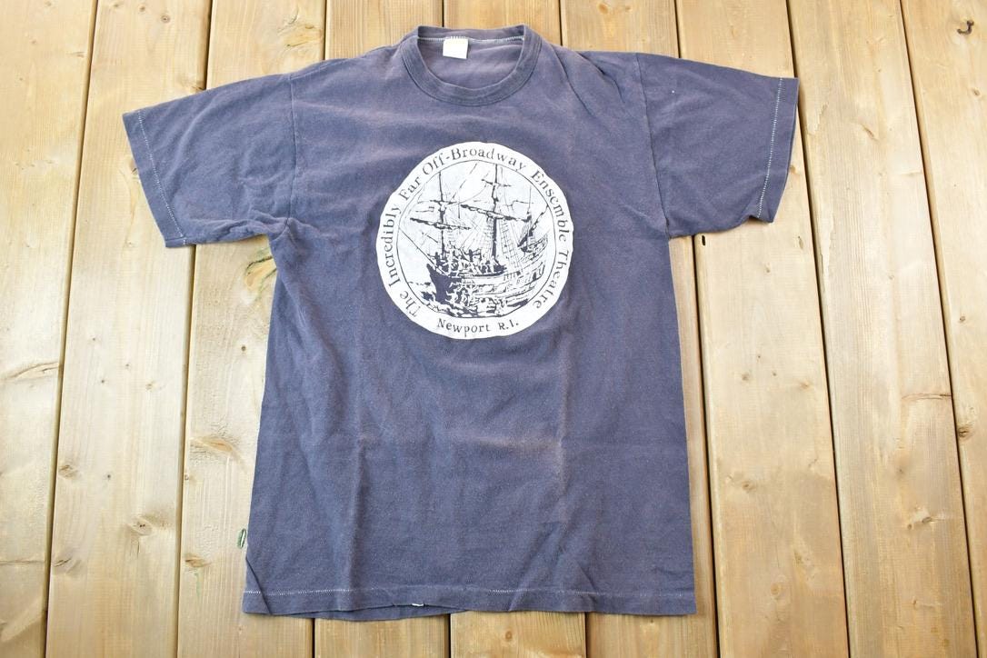 Vintage 1990s Ensemble Theatre Newport Rhode Island Souvenir T-Shirt