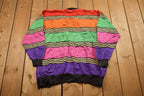 Vintage 1990s Metallic Knitted Cardigan Sweater