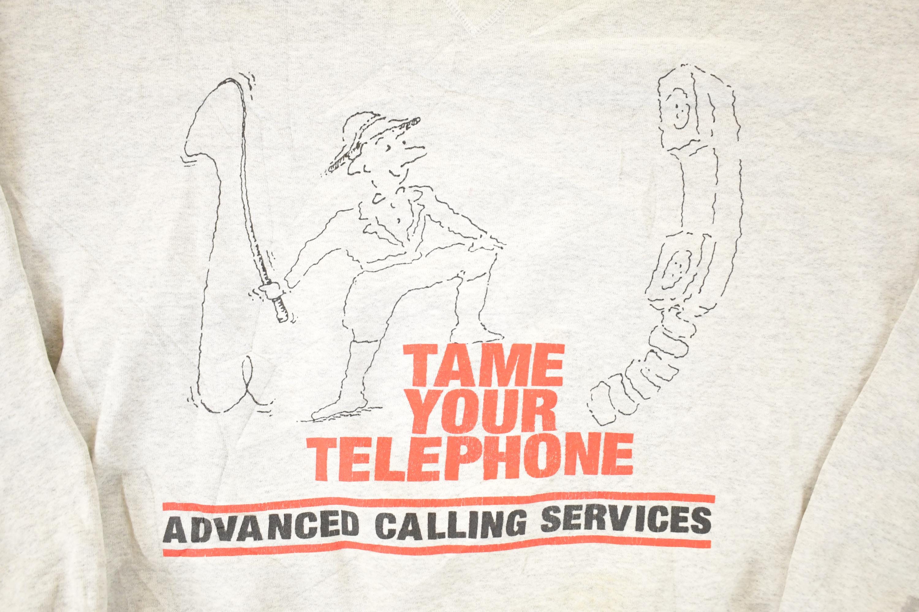 Vintage 1990s Tame Your Telephone Santee HVYWT Crewneck Sweatshirt Men's XL