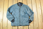 Vintage 1980s Weather Guard Light Pleated Zip Up Spring Jacket