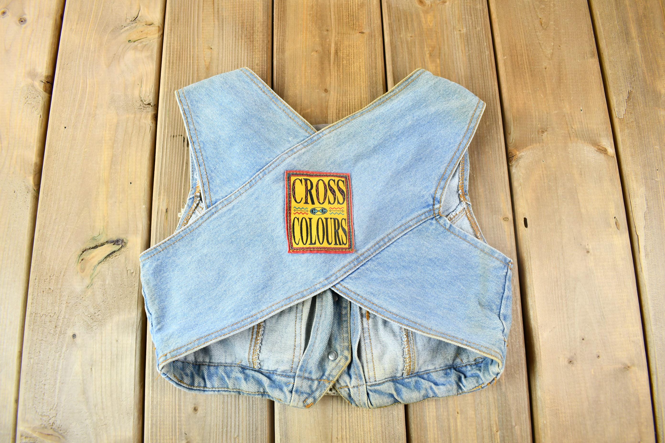 Vintage 1990s Cross Colours Mini Jean Vest