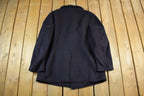 Vintage 1940s WW2-Cold War Ear Era Naval Wool Coat Men's Small