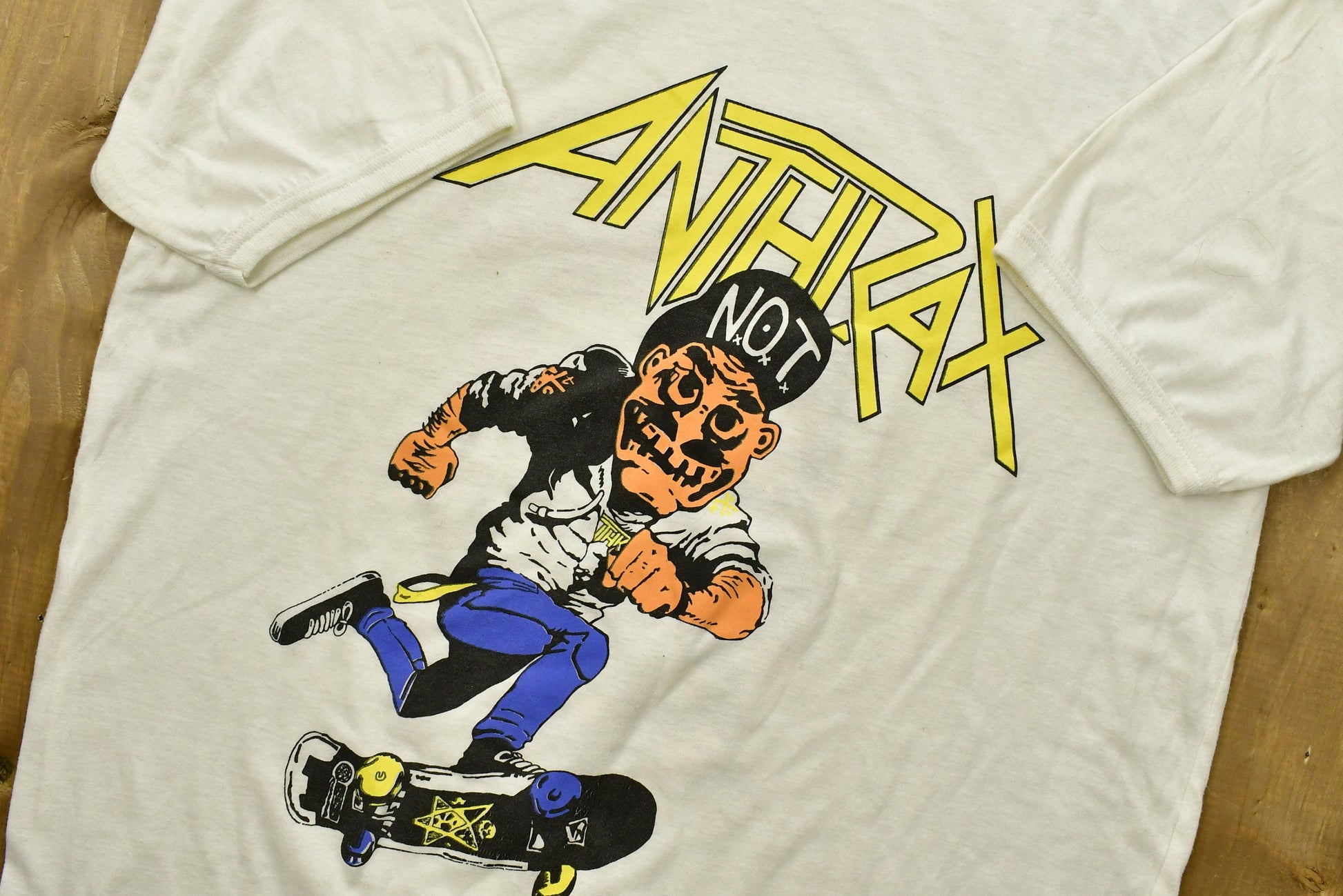 Vintage 1987 Anthrax Mosh It Up Tour Band Ringer T-shirt