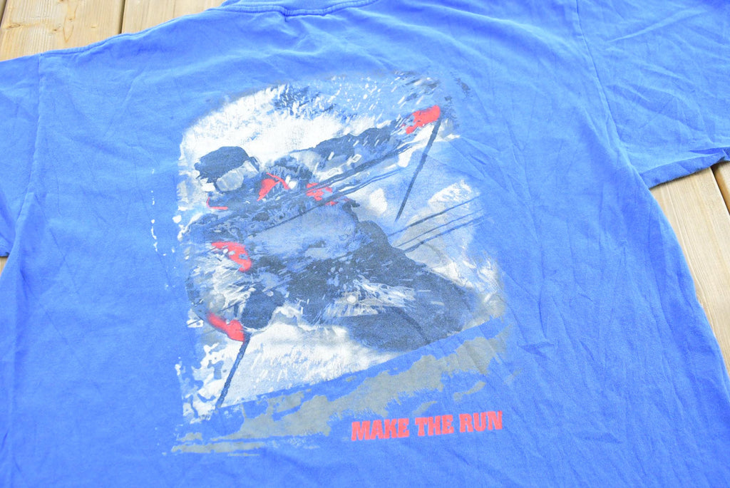 Vintage 1990s Make the Run Ski Pocket T-Shirt Men's XL / 90s Outdoors / Sports / Souvenir / Streetwear