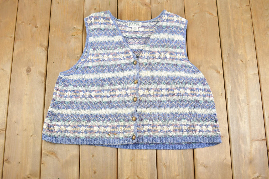Vintage 1990s L.L. Bean Knitted Made In USA Cardigan