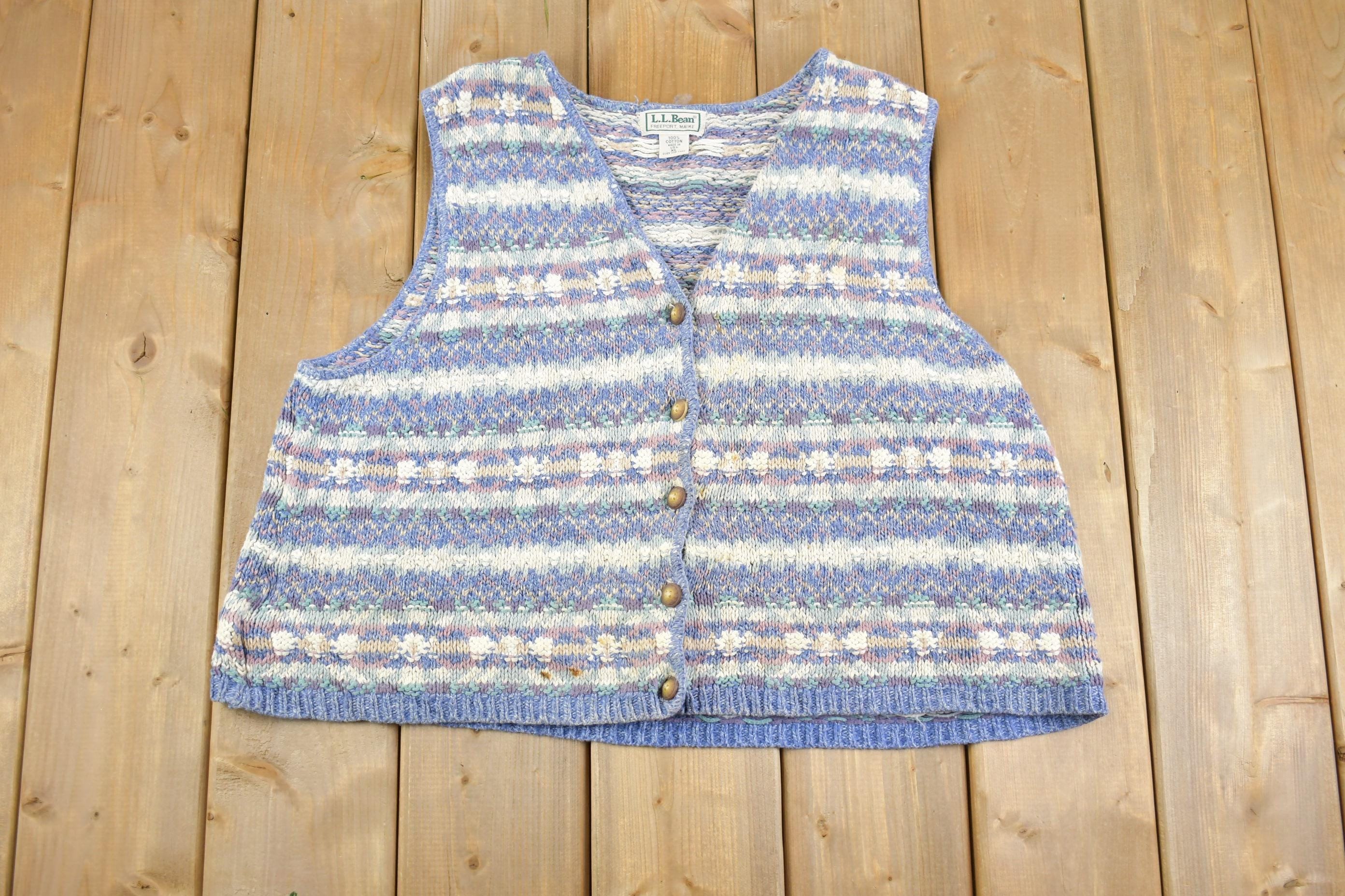 Vintage 1990s L.L. Bean Knitted Made In USA Cardigan